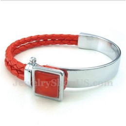 Heren Leren Titanium Armband