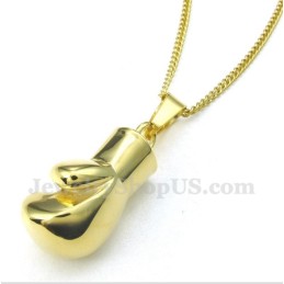 Heren Titanium Gouden Bokshandschoen Hanger Met Gratis Ketting