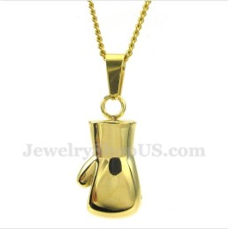 Heren Titanium Gouden Bokshandschoen Hanger Met Gratis Ketting