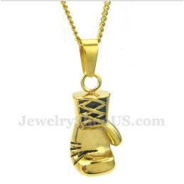 Heren Titanium Gouden Bokshandschoen Hanger Met Gratis Ketting