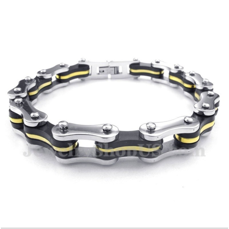 Heren Titanium Fietsketting Rubberen Armband