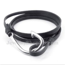 Heren Titanium Leren Armband