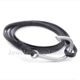 Heren Titanium Leren Armband