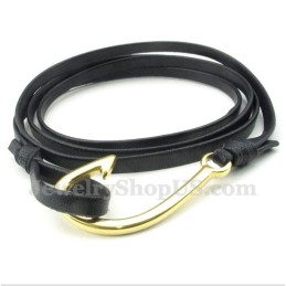 Heren Titanium Leren Armband