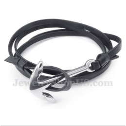 Heren Leren Titanium Armband