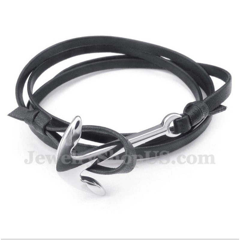 Heren Leren Titanium Armband Heren Leren Titanium Armband