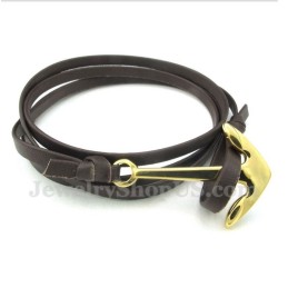 Heren Titanium Leren Armband