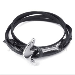 Heren Titanium Leren Armband