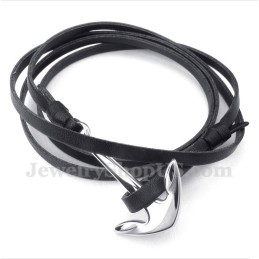 Heren Titanium Leren Armband