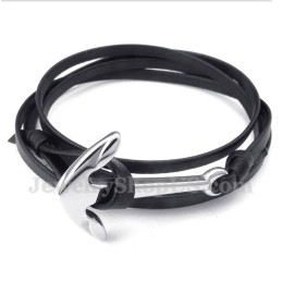 Heren Titanium Leren Armband