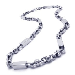 21,9 Inch Titanium Zilveren Kubusvormige Ketting