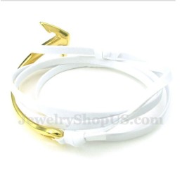 Heren Titanium Leren Ankerarmband