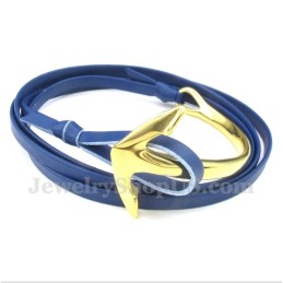 Heren Titanium Leren Ankerarmband