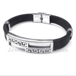 Herenarmband Van Titaniumrubber Met Grieks Meanderpatroon