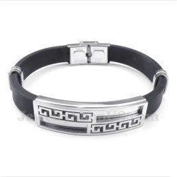 Herenarmband Van Titaniumrubber Met Grieks Meanderpatroon
