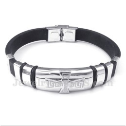 Herenarmband Van Titaniumrubber Met Grieks Meanderpatroon