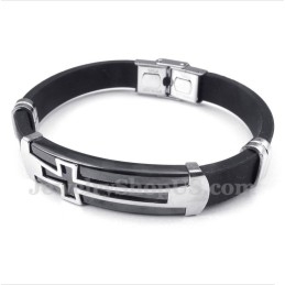 Heren Titanium Rubberen Kruisarmband