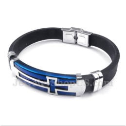 Heren Titanium Rubberen Kruisarmband