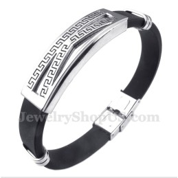 Herenarmband Van Titaniumrubber Met Grieks Meanderpatroon
