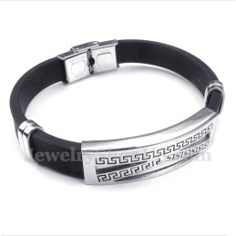 Herenarmband Van Titaniumrubber Met Grieks Meanderpatroon