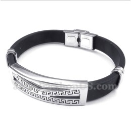 Herenarmband Van Titaniumrubber Met Grieks Meanderpatroon