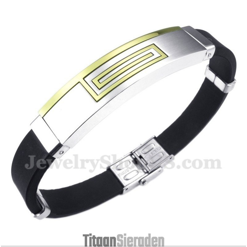 Heren Titanium Rubberen Armband