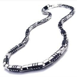 19,9 Inch Titanium Zilveren Kubusvormige Ketting