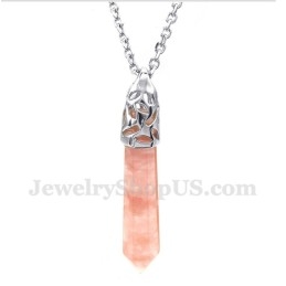 Heren Gekleurde Glazuur Hexagon Prisma Hanger Met Gratis Ketting