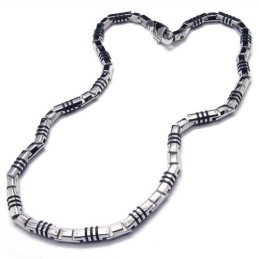 19,9 Inch Titanium Zilveren Kubusvormige Ketting