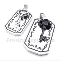 Titanium Sleutelhanger Voor Koppels Met Gratis Ketting (Één Paar)