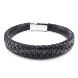 Heren Titanium Leren Armband