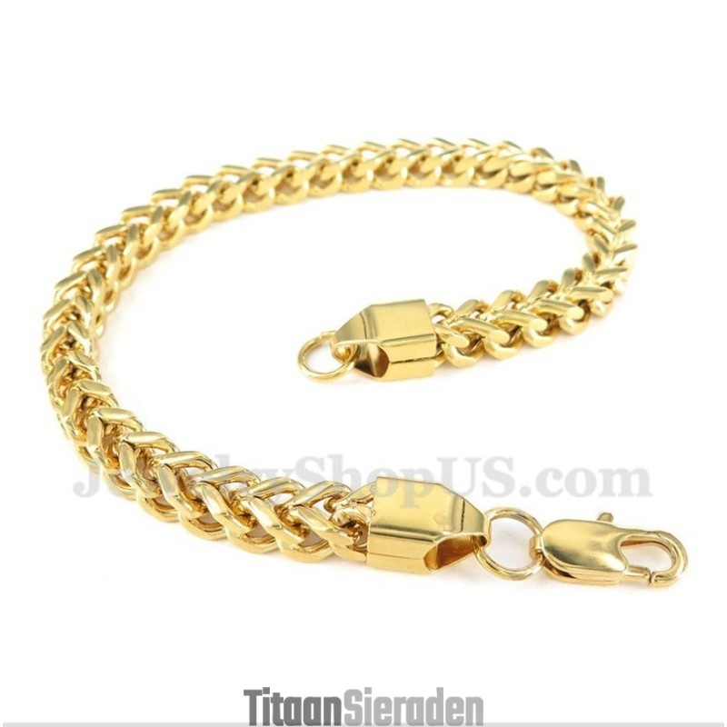 Heren Gouden Titanium Armband