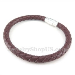 Heren Leren Titanium Armband
