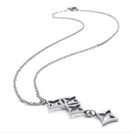 15,4 Inch Titanium Zilveren Sterren Ketting