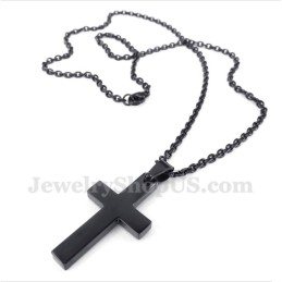 Titanium Zwarte Kruishanger Voor Heren Met Gratis Ketting