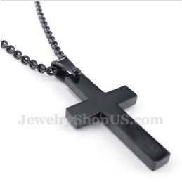 Titanium Zwarte Kruishanger Voor Heren Met Gratis Ketting
