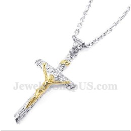 Titanium Gouden Jezus Hanger Voor Heren Met Gratis Ketting