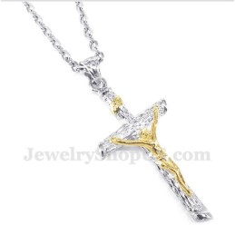 Titanium Gouden Jezus Hanger Voor Heren Met Gratis Ketting