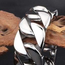 Mode Dikke Sectie Glanzende Titanium Kettingarmband