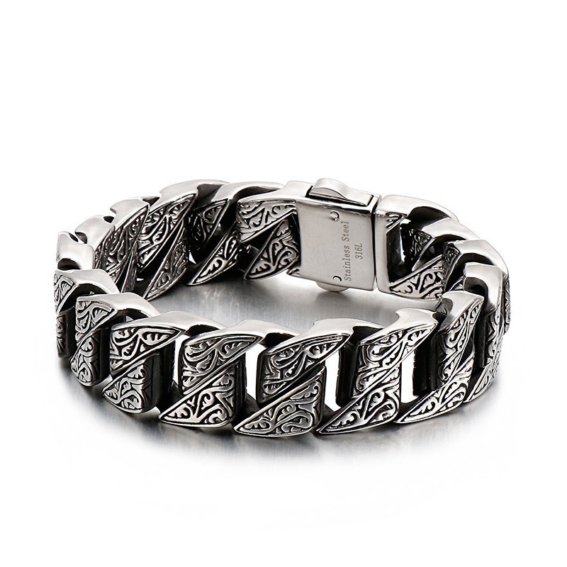 Coole Persoonlijkheid Retro Bloemen Titanium Armband Voor Mannen Coole Persoonlijkheid Retro Bloemen Titanium Armband Voor Mannen