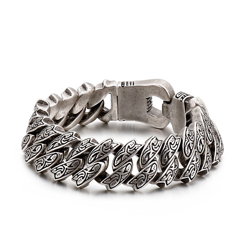 Coole Persoonlijkheid Retro Bloemen Titanium Armband Voor Mannen Coole Persoonlijkheid Retro Bloemen Titanium Armband Voor Mannen