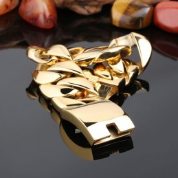 Nieuwe Vergulde Heren Titanium Armband