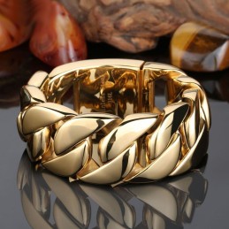 Nieuwe Vergulde Heren Titanium Armband