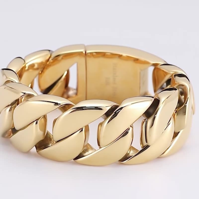 Nieuwe Vergulde Heren Titanium Armband