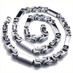 21,7 Inch Titanium Zilveren Kubusvormige Ketting