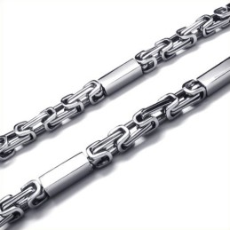 21,7 Inch Titanium Zilveren Kubusvormige Ketting