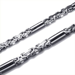 21,9 Inch Titanium Zilveren Cilindrische Ketting