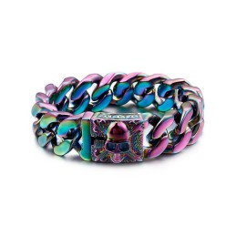 Cubaanse Titanium Kettingarmband, Titanium Schedelarmband Voor Heren
