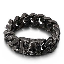 Cubaanse Titanium Kettingarmband, Titanium Schedelarmband Voor Heren