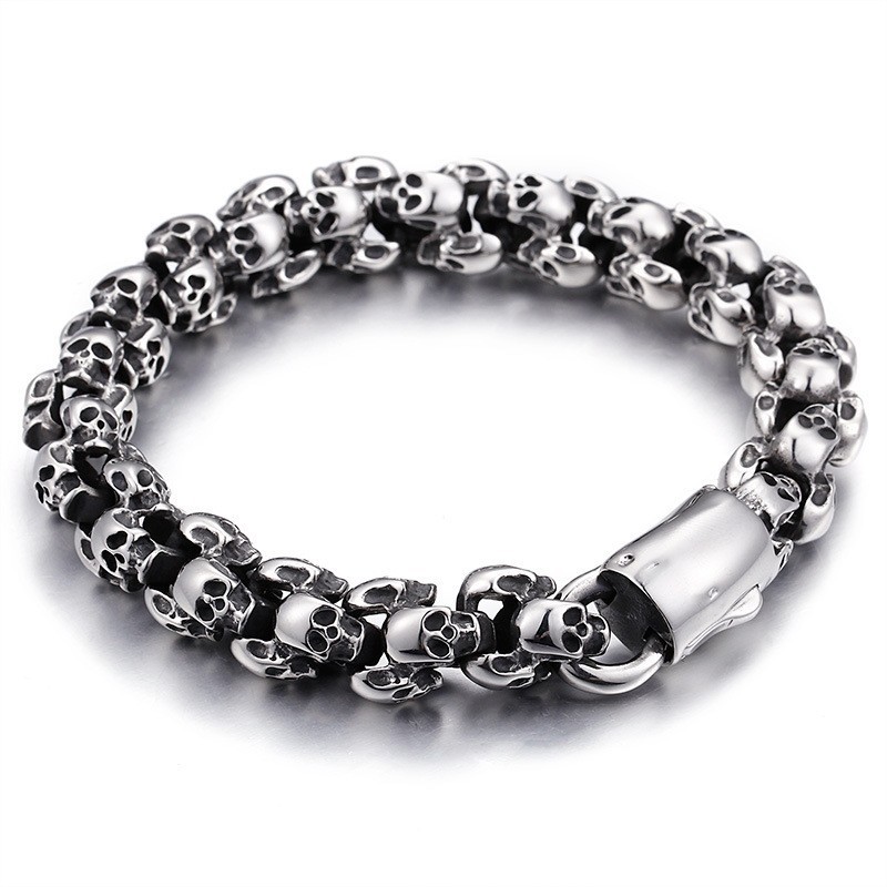Mode Titanium Schedelarmband Voor Heren Mode Titanium Schedelarmband Voor Heren